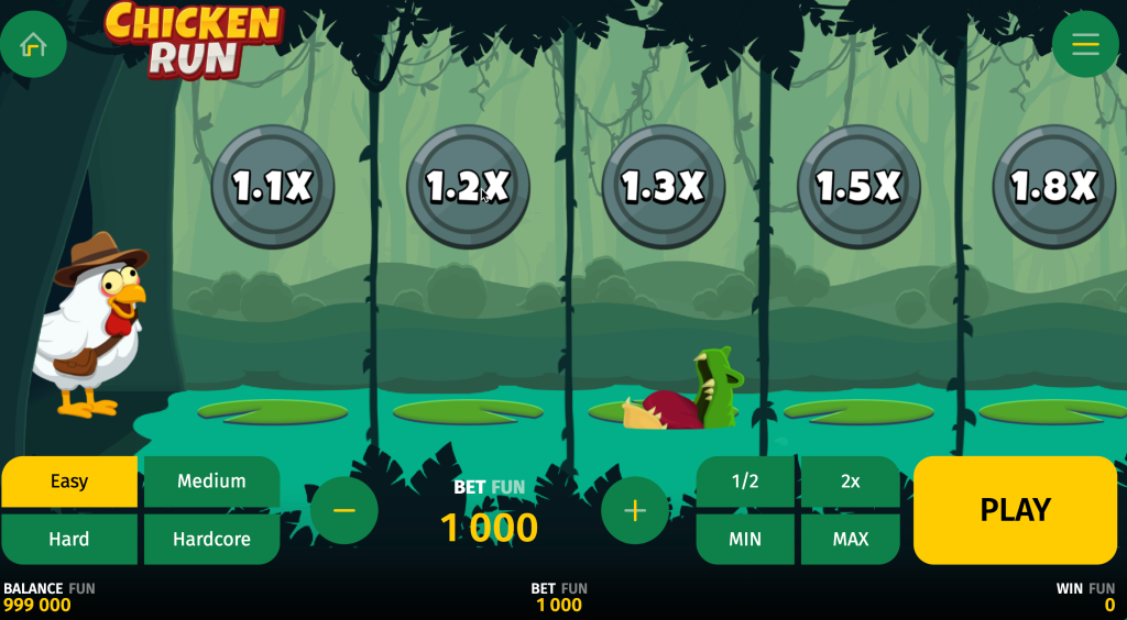 chicken run game play in demo and for real money